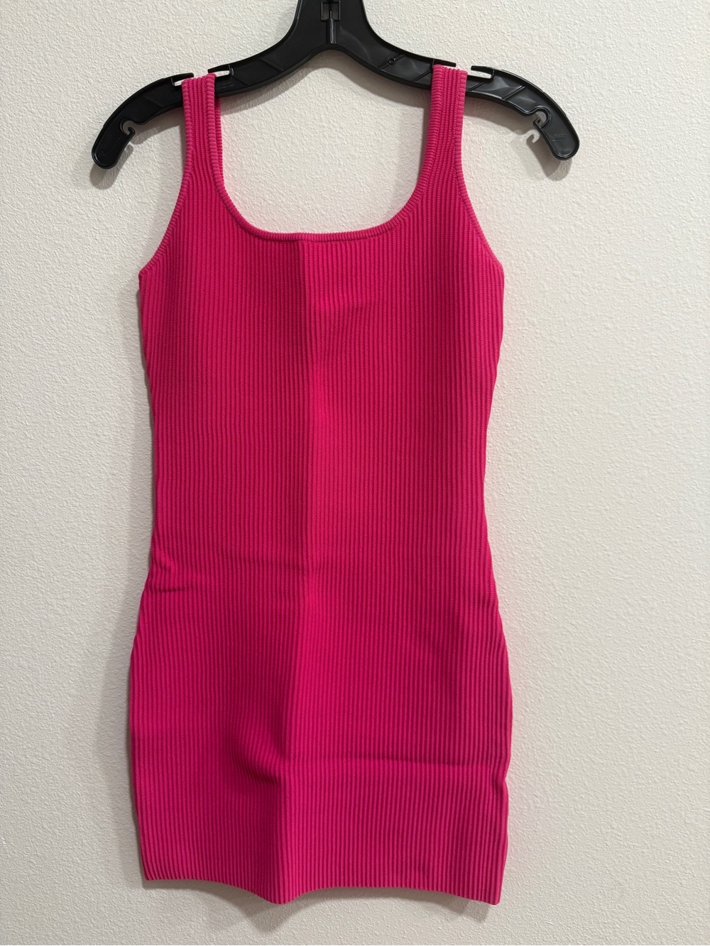 Pitaya Hot Pink Ribbed Bodycon Mini Dress